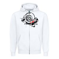 White Turbo Zipper Hoodie - linhVisuals