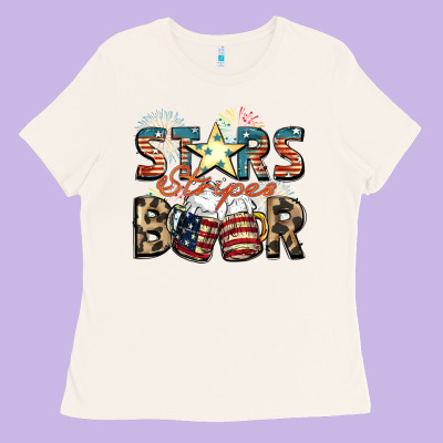 Stars Stripes Beer Ladies Tee Designed By Fadigitalartstudio