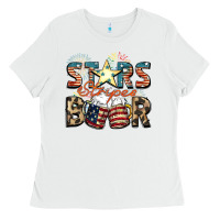 White Stars stripes beer Ladies Tee - FaDigitalArtStudio