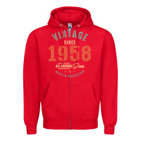 Red Vintage Since 1958 - 64th Birthday Retro Classic Zipper Hoodie - linhVisuals