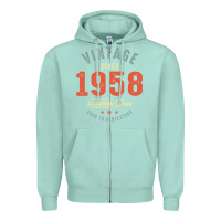 Seafoam Vintage Since 1958 - 64th Birthday Retro Classic Zipper Hoodie - linhVisuals
