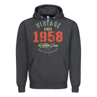 Smoke Vintage Since 1958 - 64th Birthday Retro Classic Zipper Hoodie - linhVisuals