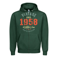 Sports Green Vintage Since 1958 - 64th Birthday Retro Classic Zipper Hoodie - linhVisuals
