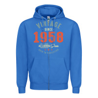 True Royal Vintage Since 1958 - 64th Birthday Retro Classic Zipper Hoodie - linhVisuals