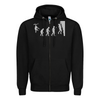 Black funny rock climbing evolution Zipper Hoodie - linhVisuals