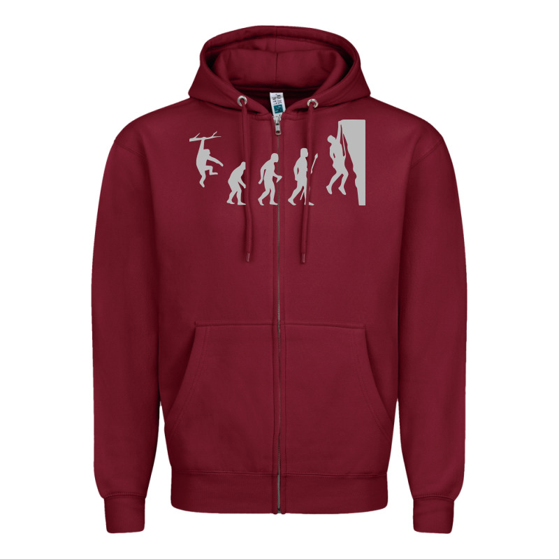 Funny Rock Climbing Evolution Zipper Hoodie by linhVisuals | Teevron