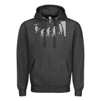 Charcoal Heather funny rock climbing evolution Zipper Hoodie - linhVisuals