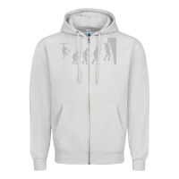 Dove Grey funny rock climbing evolution Zipper Hoodie - linhVisuals