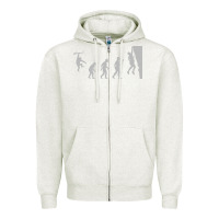 Oatmeal Heather funny rock climbing evolution Zipper Hoodie - linhVisuals