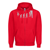 Red funny rock climbing evolution Zipper Hoodie - linhVisuals