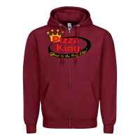 Burgundy Pizza King Cowboy Zipper Hoodie - linhVisuals