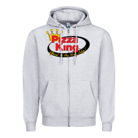Heather Grey Pizza King Cowboy Zipper Hoodie - linhVisuals