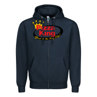 Navy Pizza King Cowboy Zipper Hoodie - linhVisuals