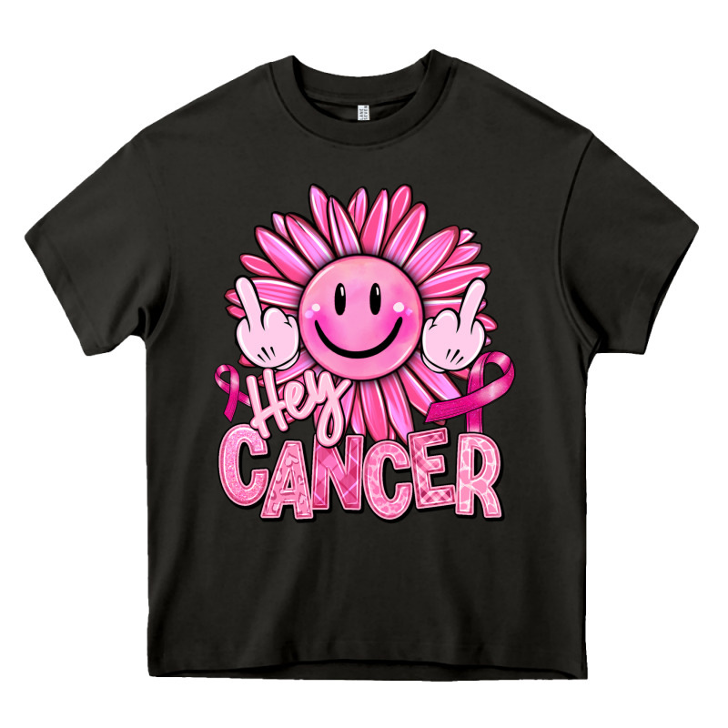 Hey Cancer Smiley Face Breast Cancer Heavy Core Tee by RanaPortraitStore | Teevron