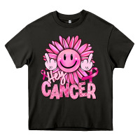 Asphalt hey cancer smiley face breast cancer Heavy Core Tee - RanaPortraitStore