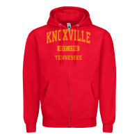 Red knoxville tennessee tn vintage athletic sports design pullover hoodie Zipper Hoodie - linhVisuals