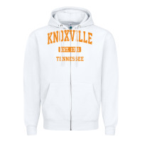 White knoxville tennessee tn vintage athletic sports design pullover hoodie Zipper Hoodie - linhVisuals
