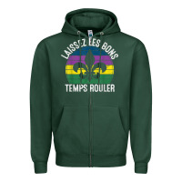 Sports Green laissez les bons temps rouler gift mardi gras masquerade t shirt Zipper Hoodie - linhVisuals