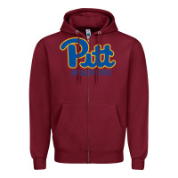 Burgundy pitt bradford, University of Pittsburgh at Bradford, Zipper Hoodie - linhVisuals