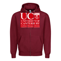 Burgundy university canterbury Zipper Hoodie - linhVisuals