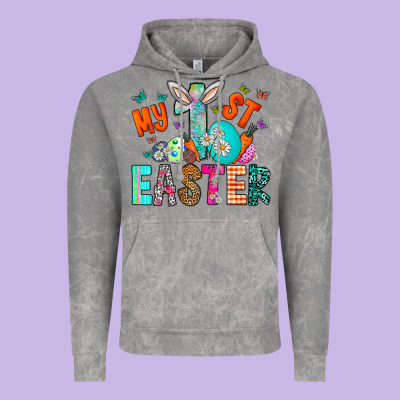 My 1st Easter Vintage Hoodie Designed By Cowhidedigitalart