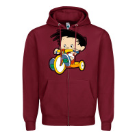 Burgundy bobby on his bike   bobbys world Zipper Hoodie - linhVisuals