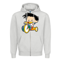 Dove Grey bobby on his bike   bobbys world Zipper Hoodie - linhVisuals