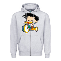 Heather Grey bobby on his bike   bobbys world Zipper Hoodie - linhVisuals