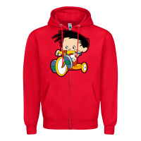Red bobby on his bike   bobbys world Zipper Hoodie - linhVisuals
