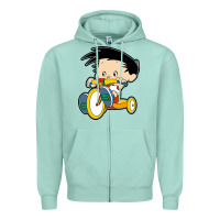 Seafoam bobby on his bike   bobbys world Zipper Hoodie - linhVisuals