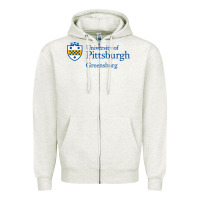 Oatmeal Heather University of Pittsburgh at Greensburg, Zipper Hoodie - linhVisuals