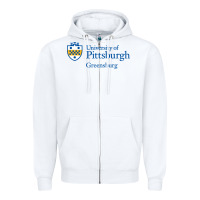 White University of Pittsburgh at Greensburg, Zipper Hoodie - linhVisuals