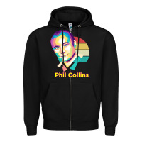 Black wpap phil collins rock Zipper Hoodie - linhVisuals