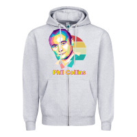 Heather Grey wpap phil collins rock Zipper Hoodie - linhVisuals
