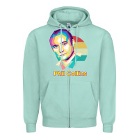 Seafoam wpap phil collins rock Zipper Hoodie - linhVisuals