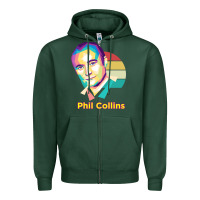 Sports Green wpap phil collins rock Zipper Hoodie - linhVisuals