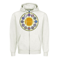 Oatmeal Heather talismans   jackie chan adventures Zipper Hoodie - linhVisuals