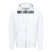 White Nautique Boats Zipper Hoodie - linhVisuals