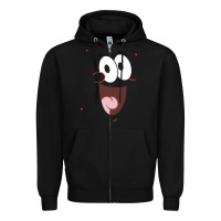 Black sponge.bob squa.re.pants patrick face portrait Zipper Hoodie - linhVisuals