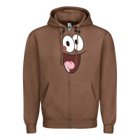 Chestnut sponge.bob squa.re.pants patrick face portrait Zipper Hoodie - linhVisuals