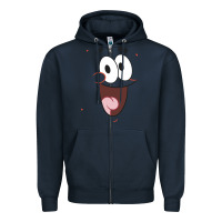 Navy sponge.bob squa.re.pants patrick face portrait Zipper Hoodie - linhVisuals