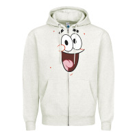Oatmeal Heather sponge.bob squa.re.pants patrick face portrait Zipper Hoodie - linhVisuals
