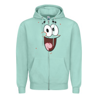 Seafoam sponge.bob squa.re.pants patrick face portrait Zipper Hoodie - linhVisuals