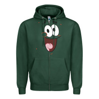 Sports Green sponge.bob squa.re.pants patrick face portrait Zipper Hoodie - linhVisuals