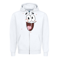 White sponge.bob squa.re.pants patrick face portrait Zipper Hoodie - linhVisuals