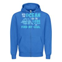 True Royal into the ocean i go to find my soul Zipper Hoodie - linhVisuals