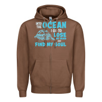 Chestnut into the ocean i go to find my soul Zipper Hoodie - linhVisuals