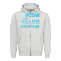 Dove Grey into the ocean i go to find my soul Zipper Hoodie - linhVisuals