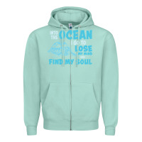 Seafoam into the ocean i go to find my soul Zipper Hoodie - linhVisuals