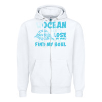 White into the ocean i go to find my soul Zipper Hoodie - linhVisuals